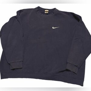 Vtg 90s Nike Navy Blue Crewneck Sweatshirt Sz XL Embroidered Chest Swoosh USA